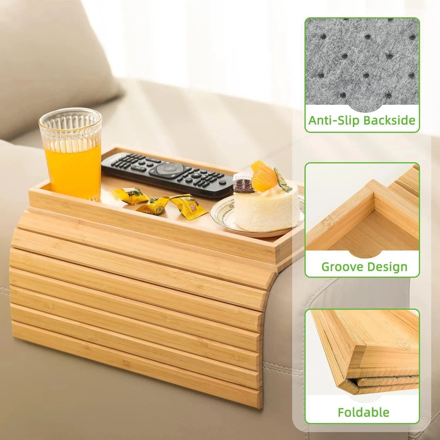 Bamboo Sofa Arm Tray