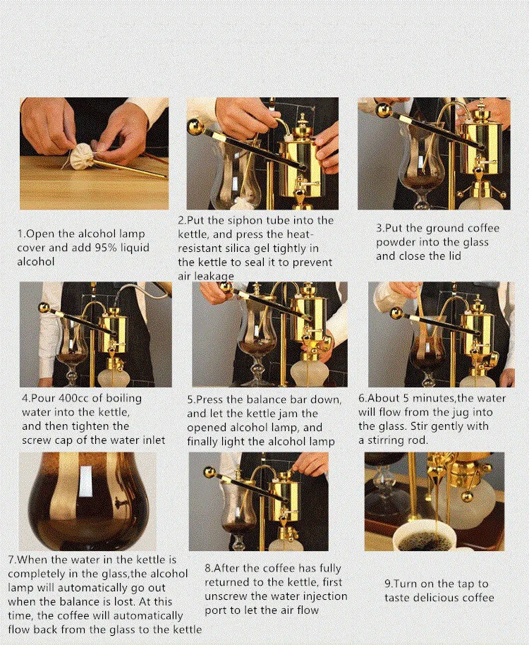 Vacuumm Coffee Brewer Manual Set