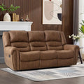 Nut Brown Leather 3-Seat Reclining Sofa
