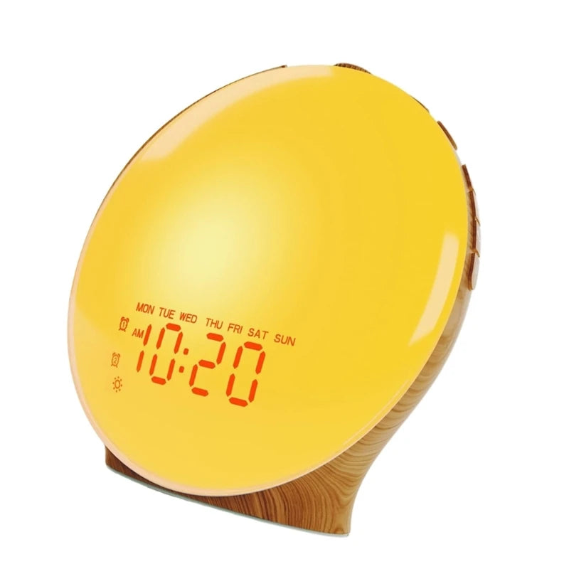 Wake Up Light with Wood Grain Alarm Clock