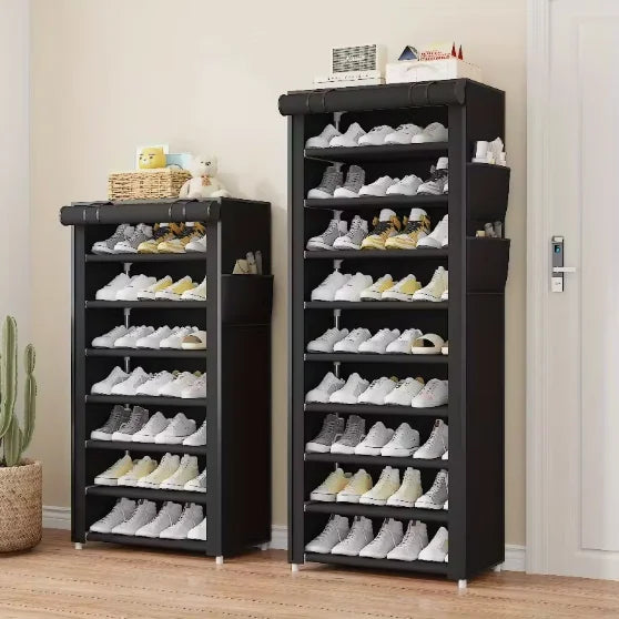 Black Multi-Functional 5/8/10-Tier Shoe Organizer - Storage