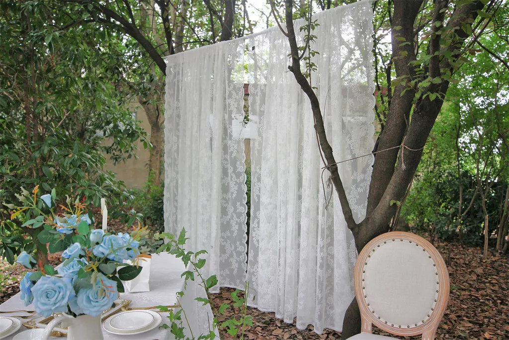 2 Panels Vintage Lace Long-Romantic Flowers
