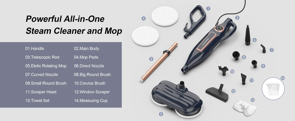 Steam Mop Cleaner with Rotating Mop Pad