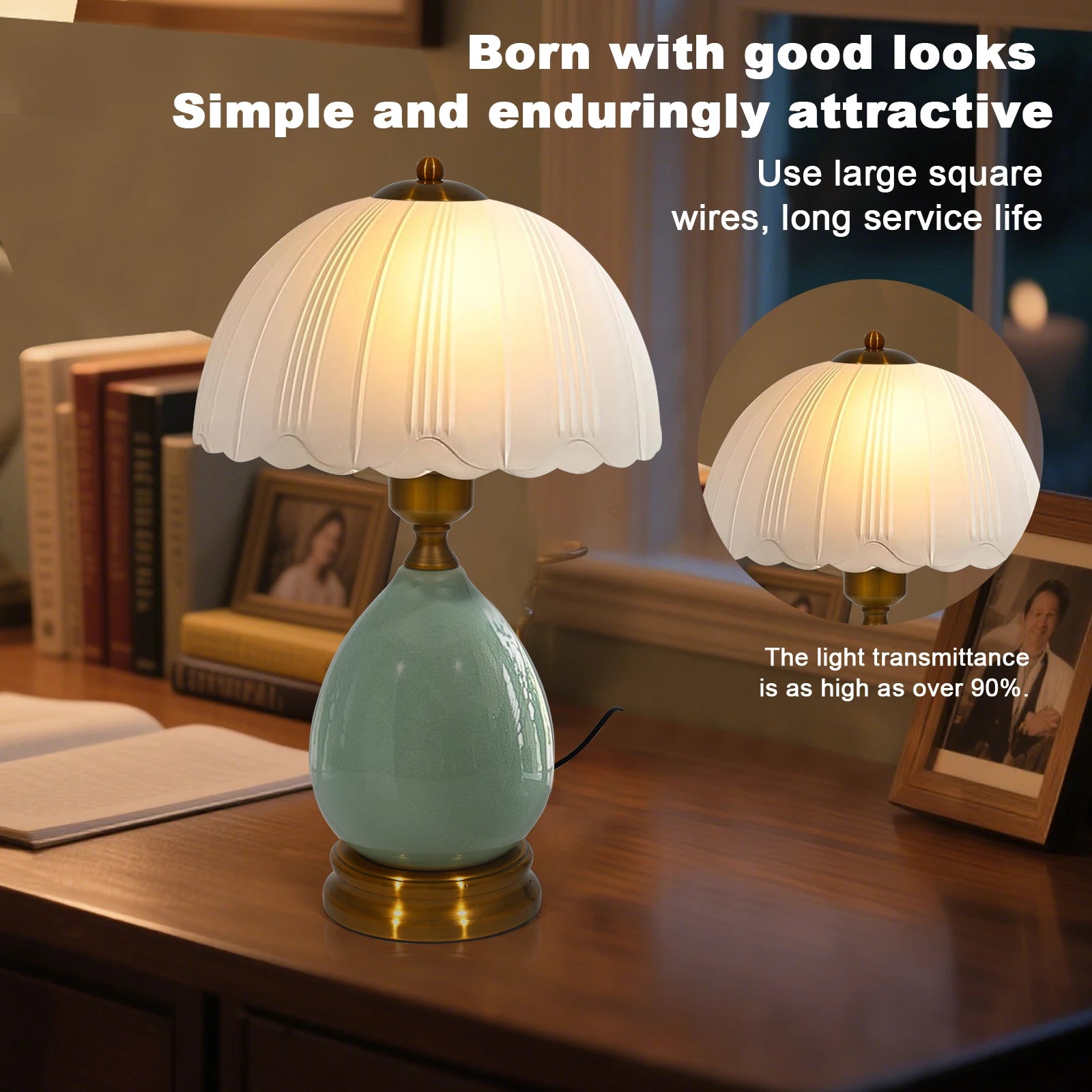 Ceramic Table Lamp 3-Color Dimmable