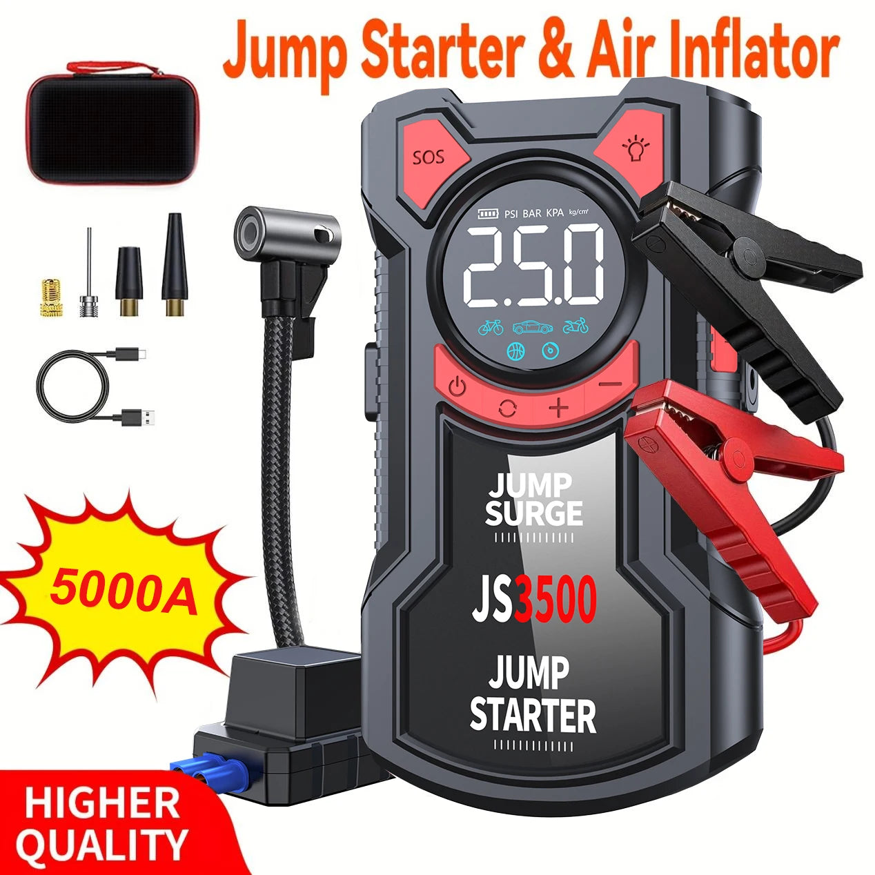 l Air Pump Jump Starter, Digital Tire Inflator