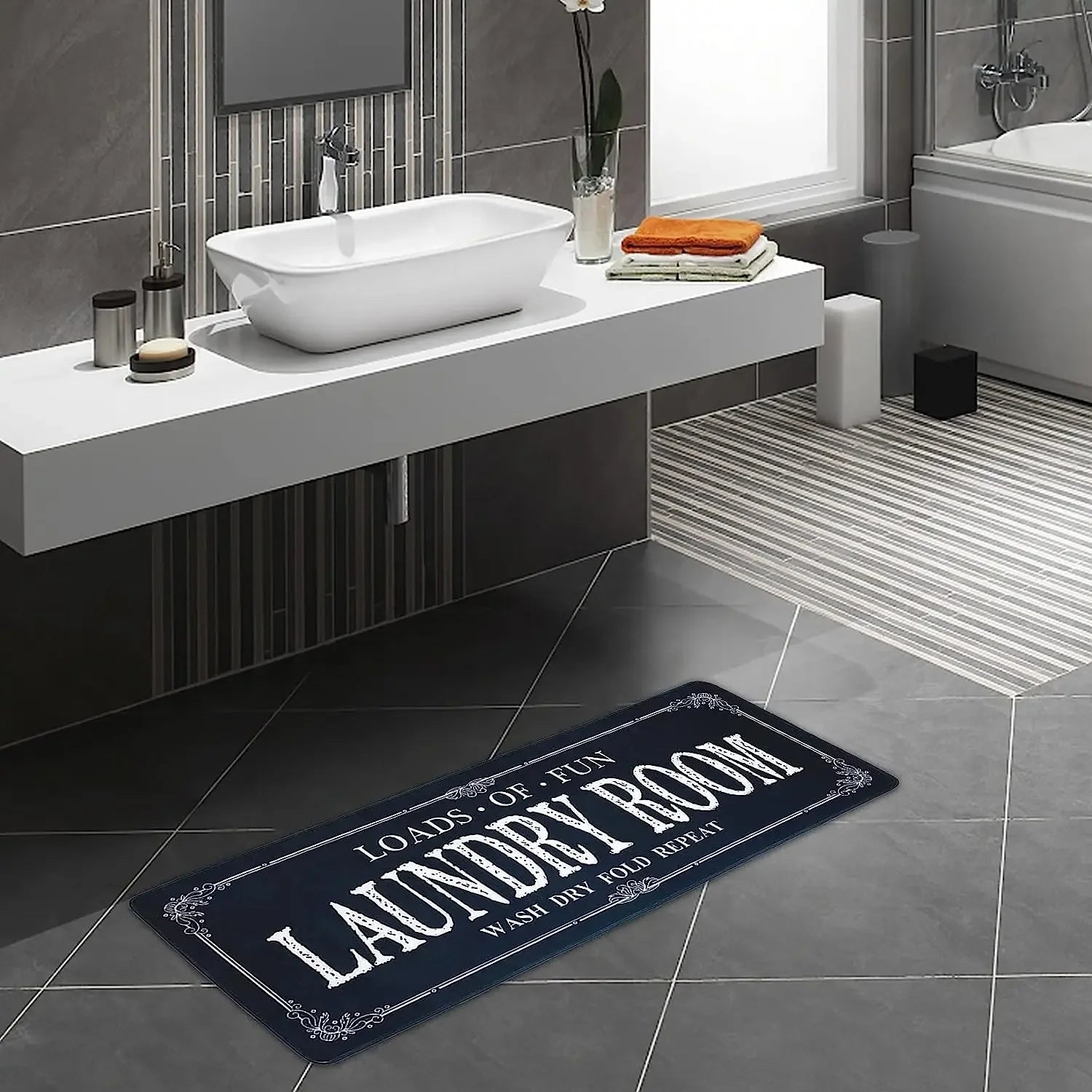 Laundry Room Rug Runner Non-Slip