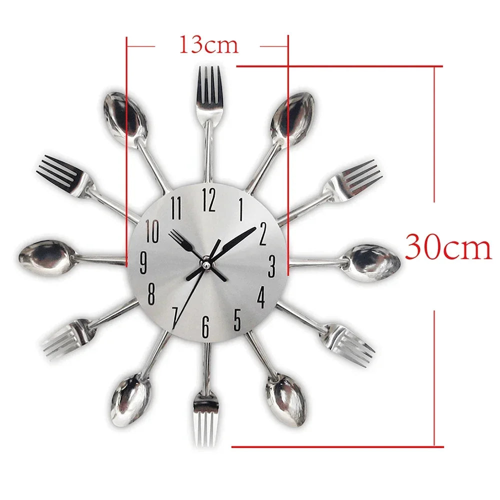 Kitchen Wall Clock Spoon Fork