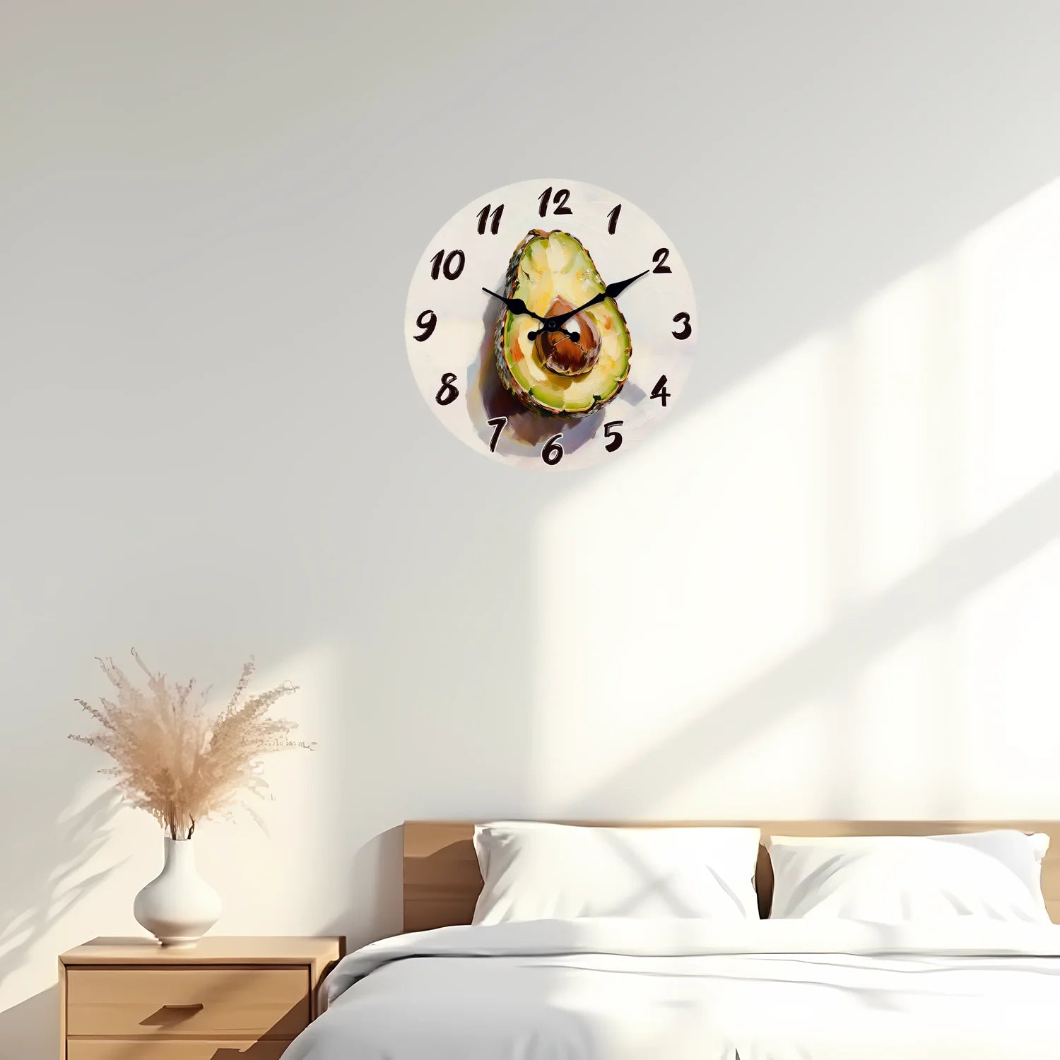 Avocado Pattern Wooden Wall Clock