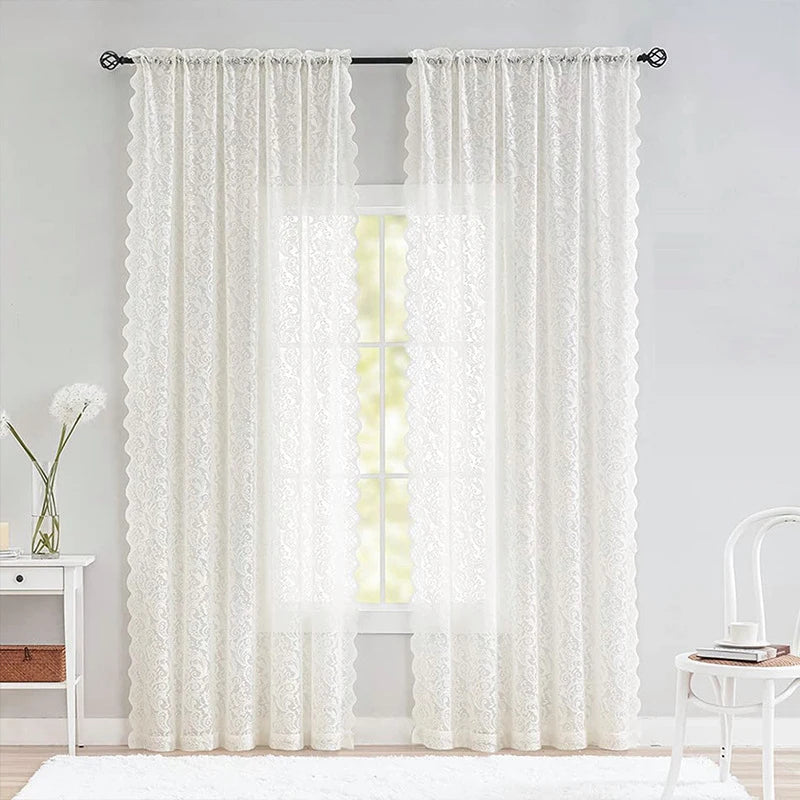 Classic Embroidered Woven Lace Window Sheer