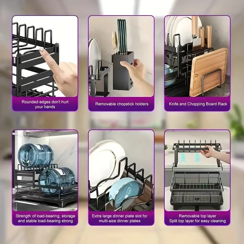 Drain Rack with Water Tray