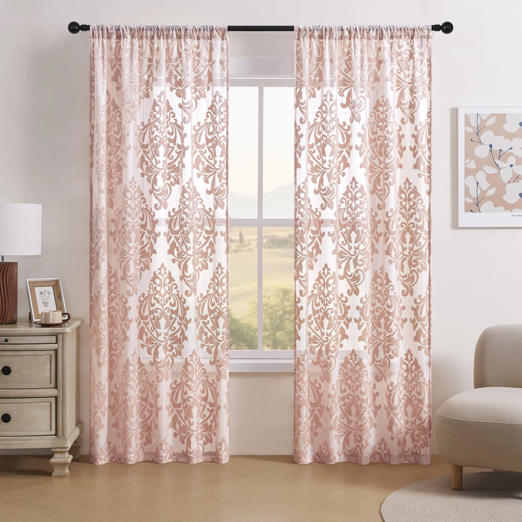 Classic Embroidered Woven Lace Window Sheer