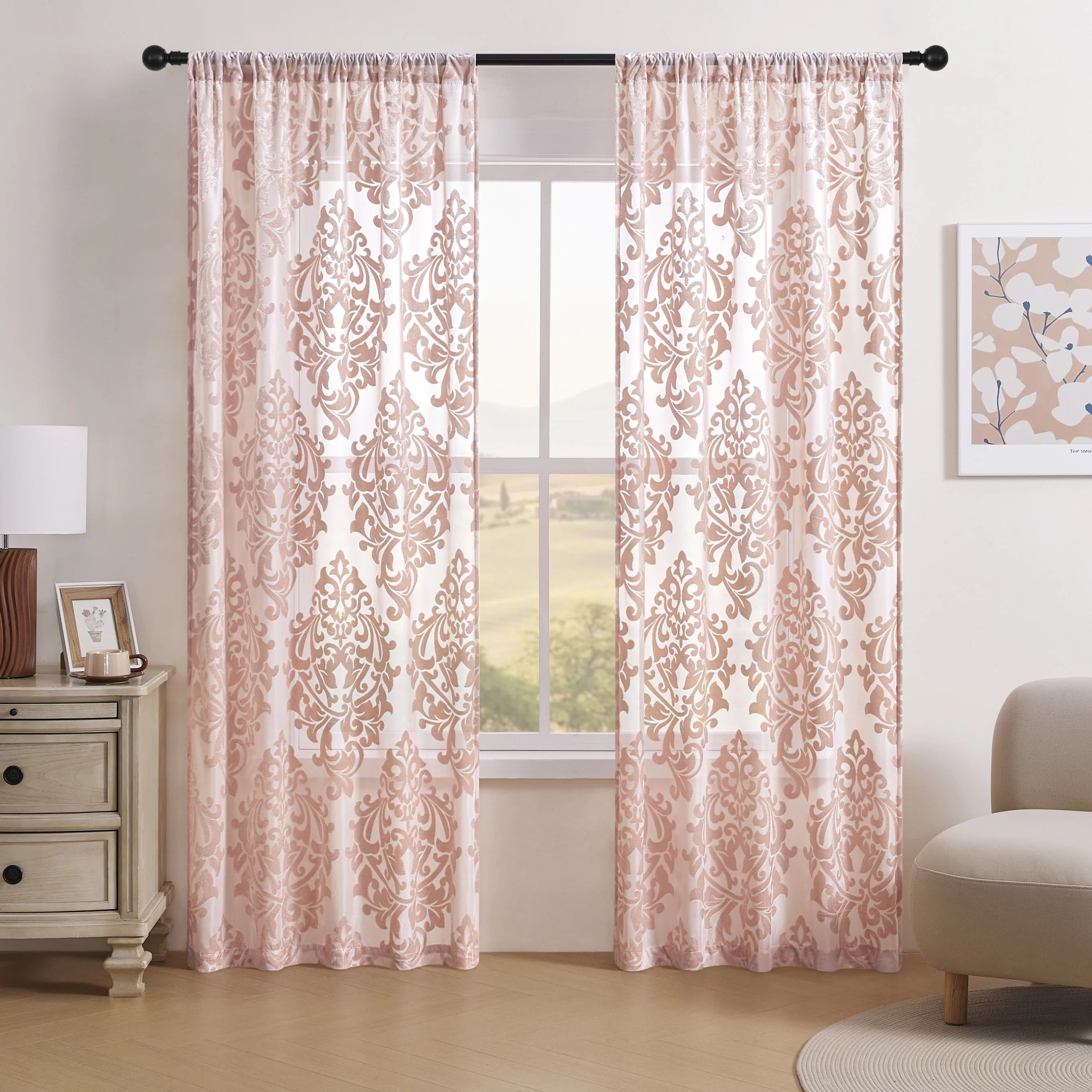 Classic Embroidered Woven Lace Window Sheer