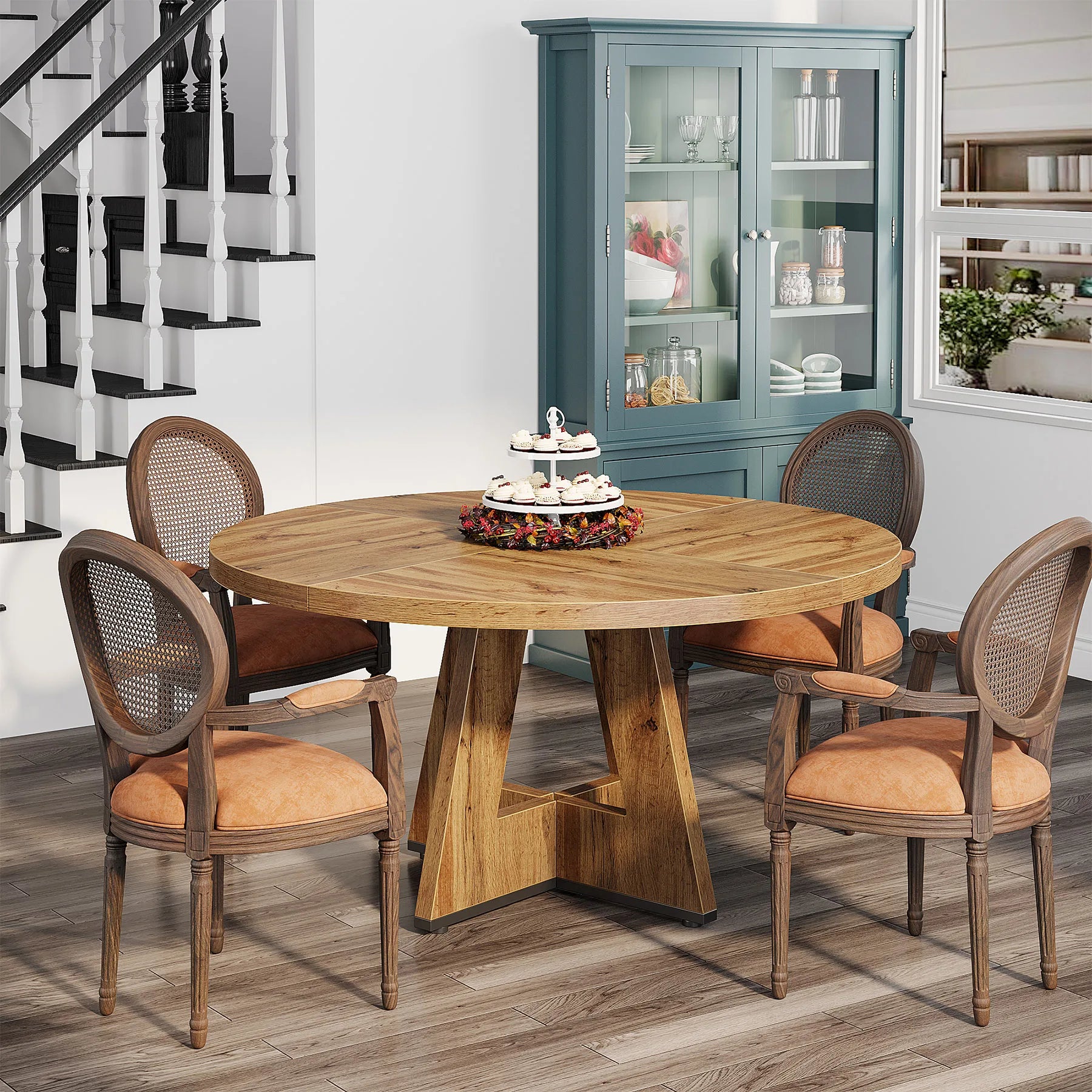 Round Dining Table for 4,