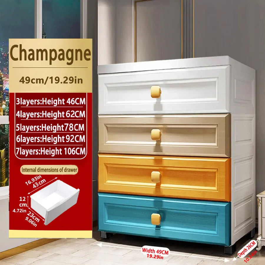 Storage Cabinet with Drawers with Wheels