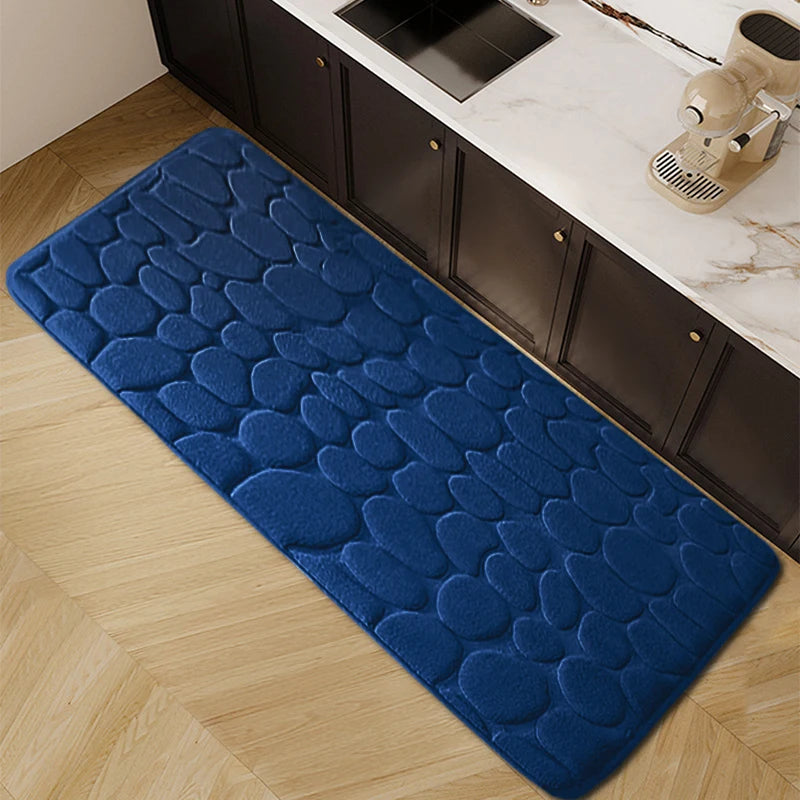 Thickened embossed water and oil absorbent carpet flannel