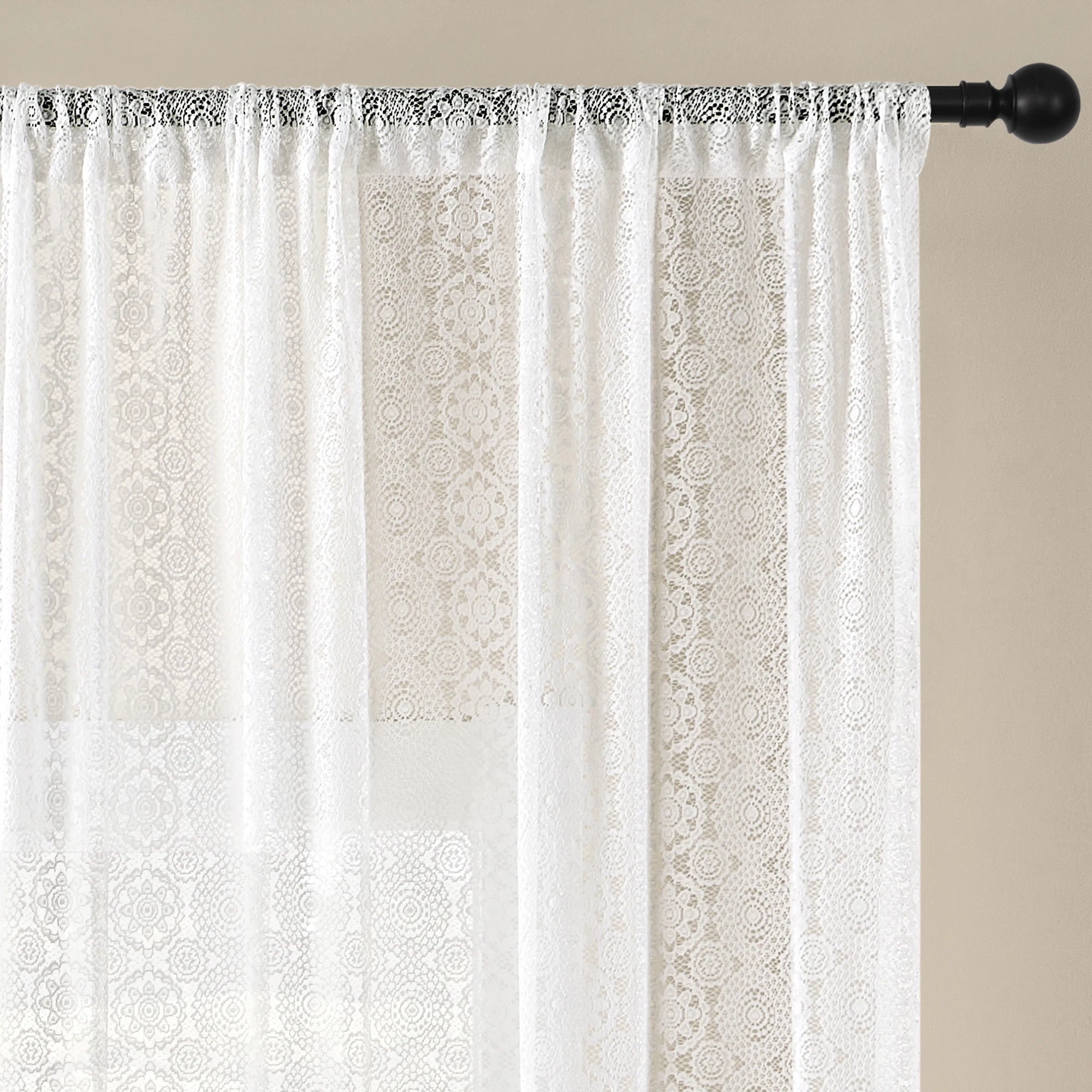 Classic Embroidered Woven Lace Window Sheer
