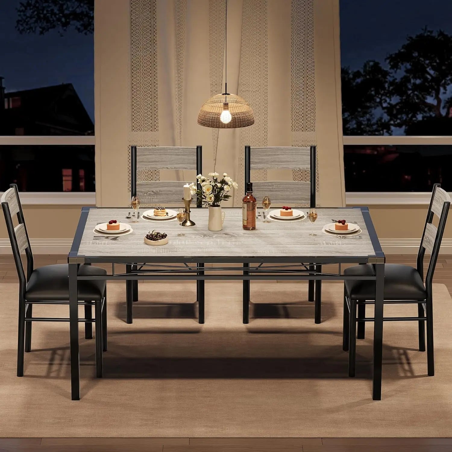 Kitchen Table with 4 Upholstered Chairs