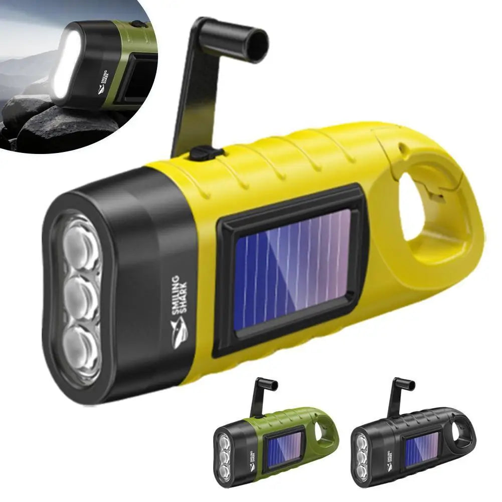 Hand Crank Solar Powered Flashlight