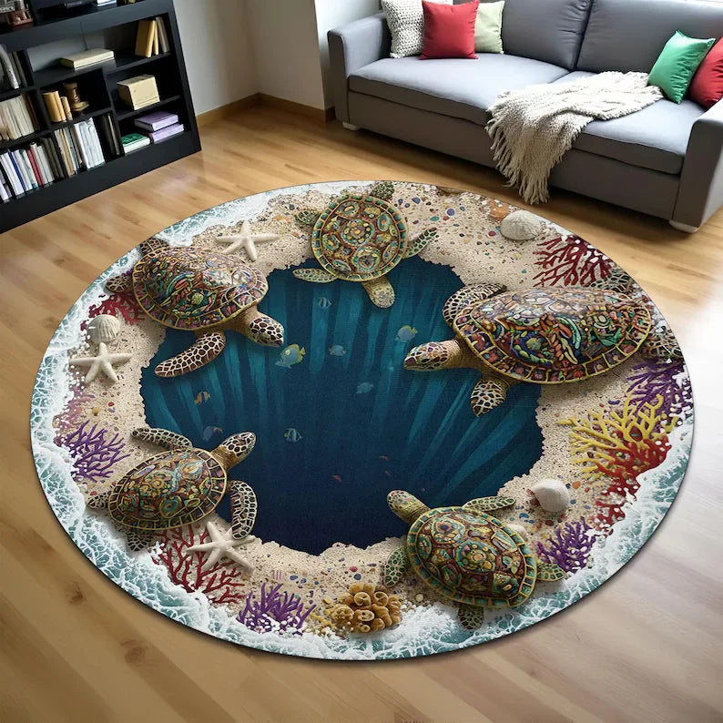 Fantasy Dragon 3D Round Carpet