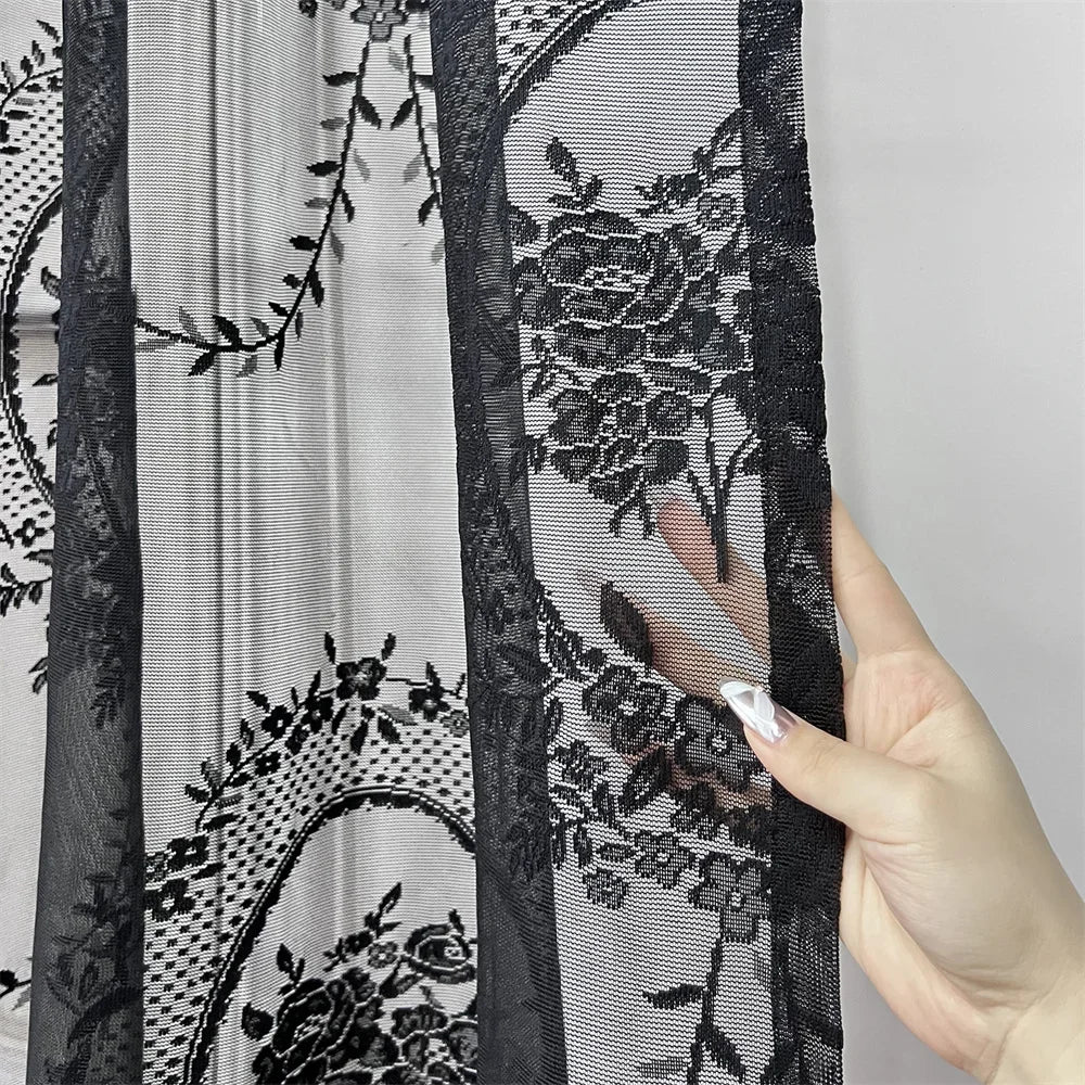 Classic Embroidered Woven Lace Window Sheer