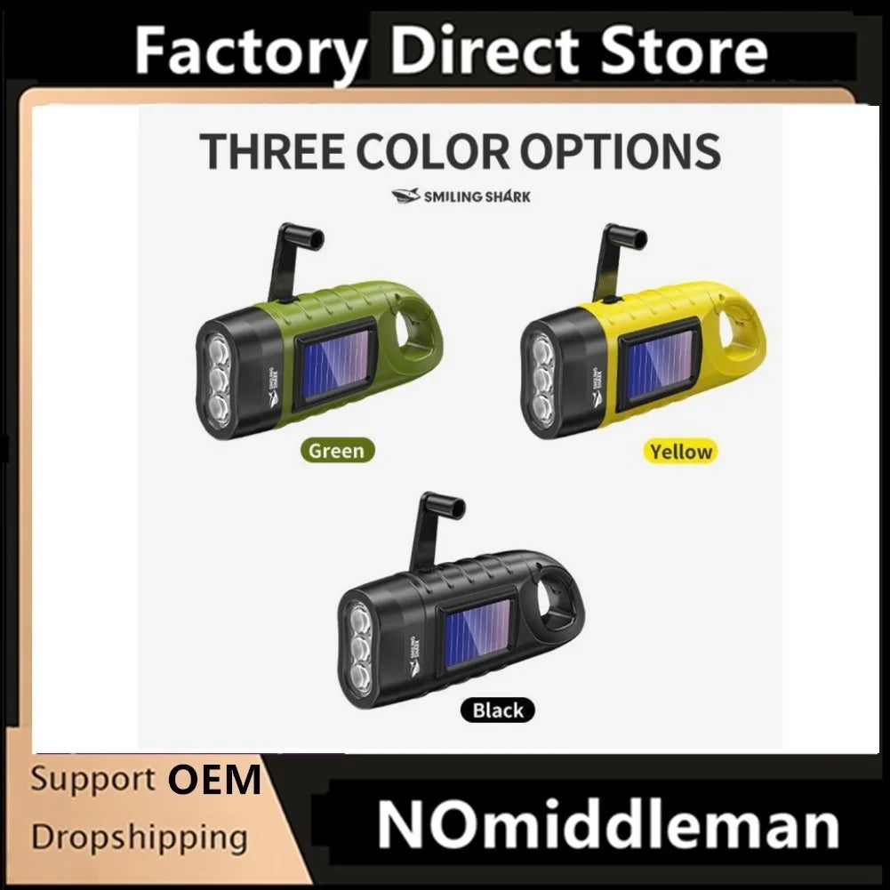 Hand Crank Solar Powered Flashlight