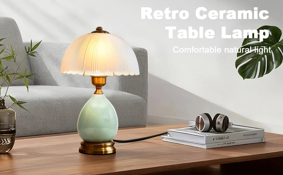 Ceramic Table Lamp 3-Color Dimmable