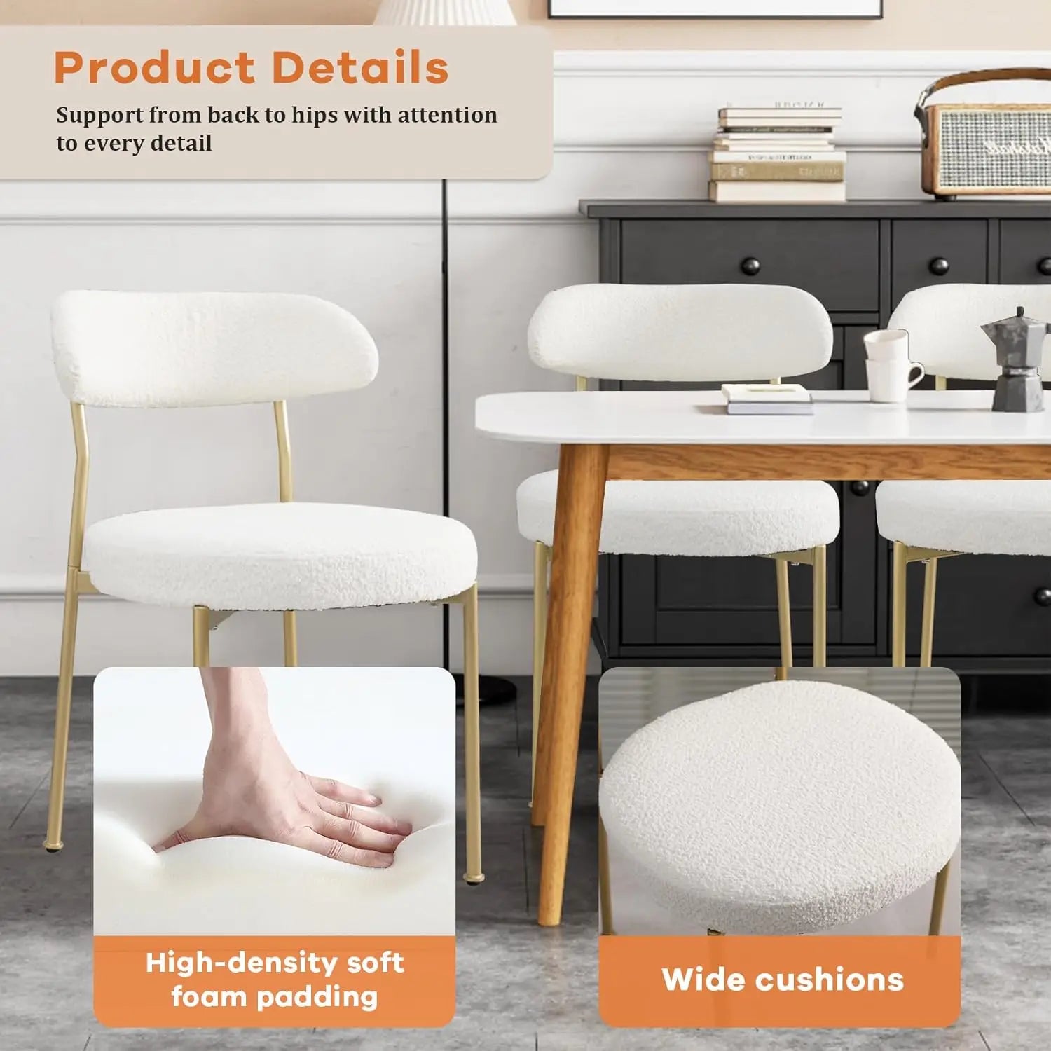 Boucle Upholstered Dining Chair