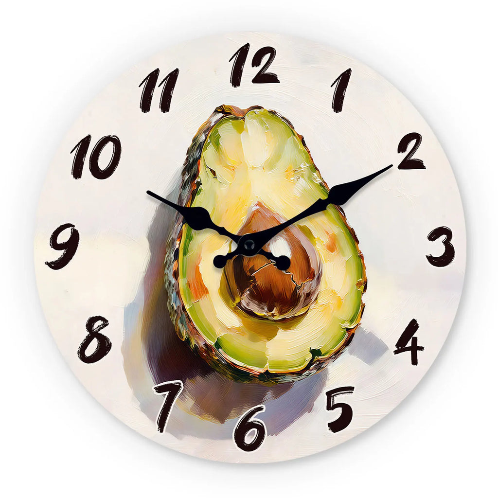 Avocado Pattern Wooden Wall Clock