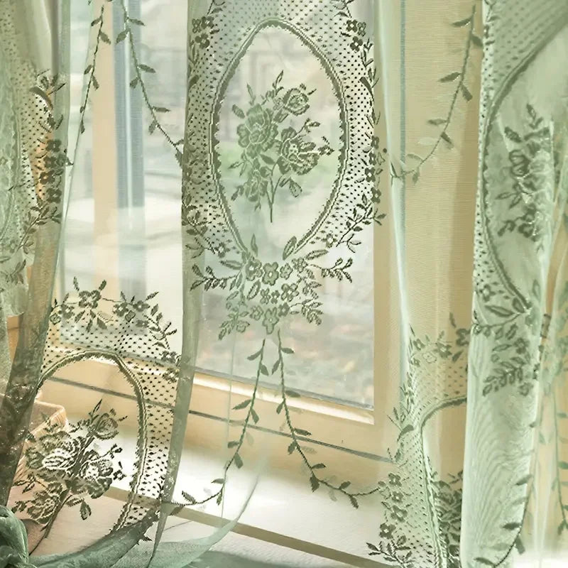 Classic Embroidered Woven Lace Window Sheer