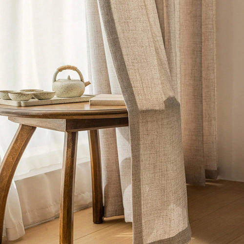 1pc Japanese Style Linen Curtain ,Light Filtering