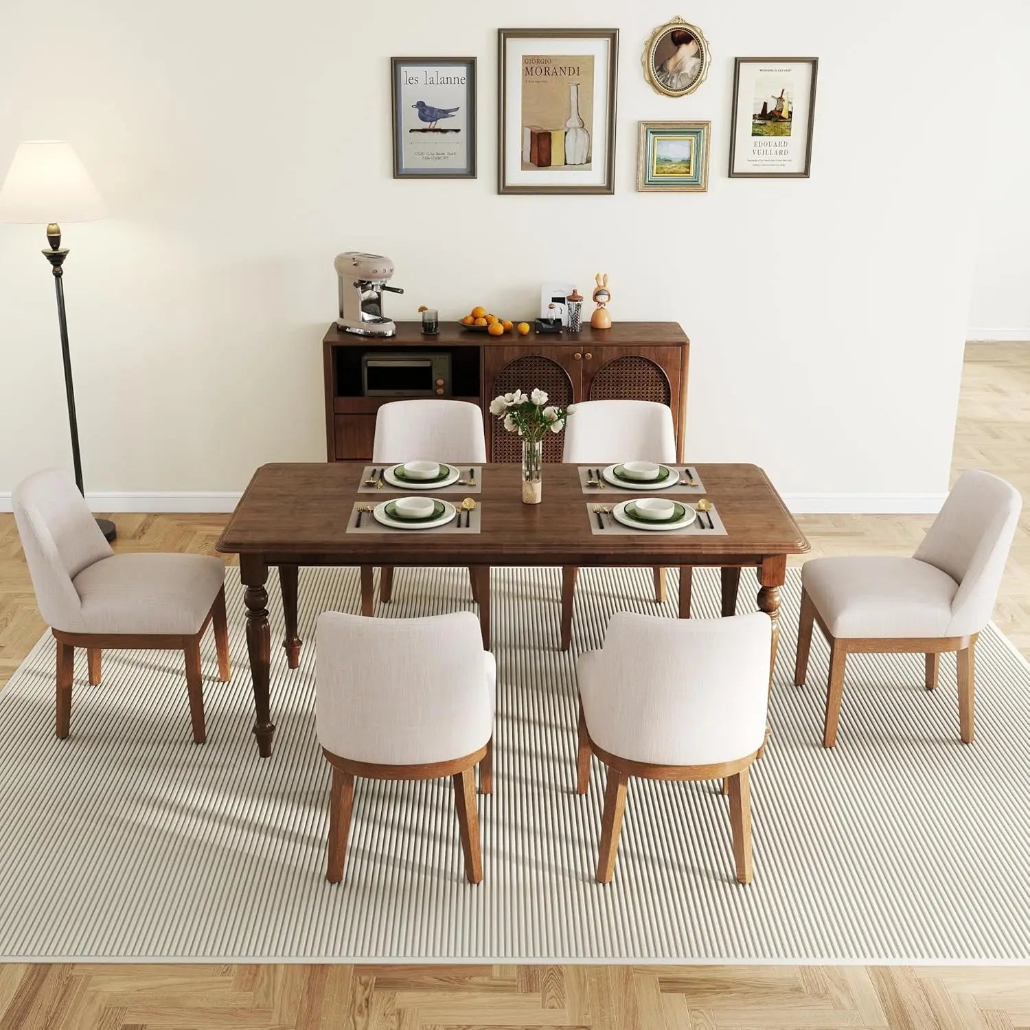 Set of 6, Comfortable Dining Room Chairs