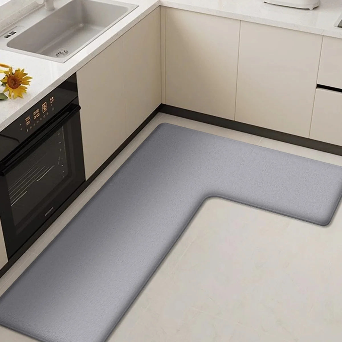 kitchen L-shaped absorbent floor mat