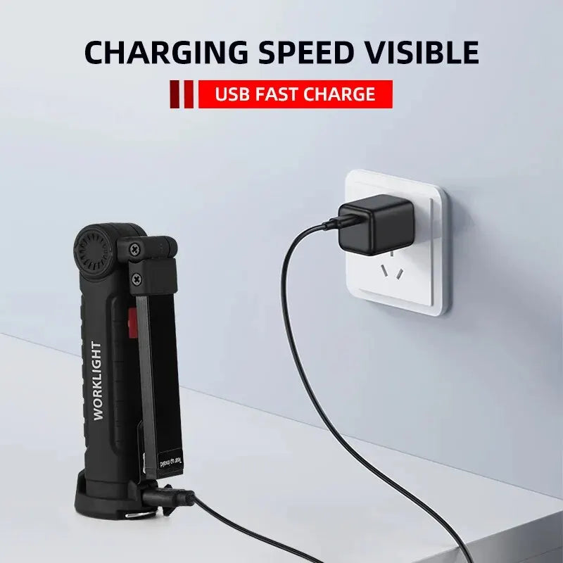 Rechargeable Flashlight  Magnet and Hook