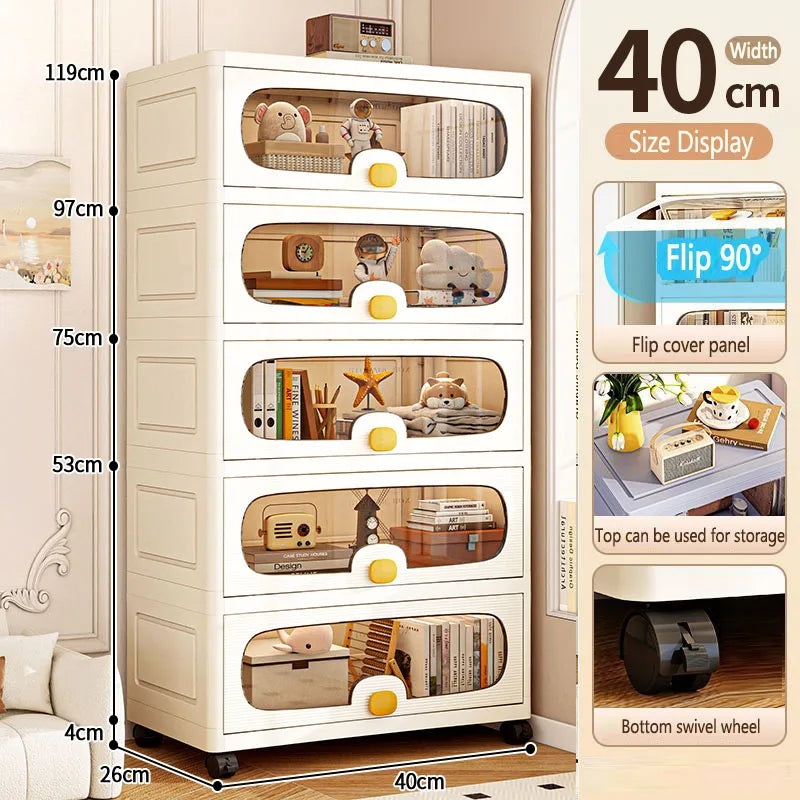 Storage Cabinet with Drawers with Wheels