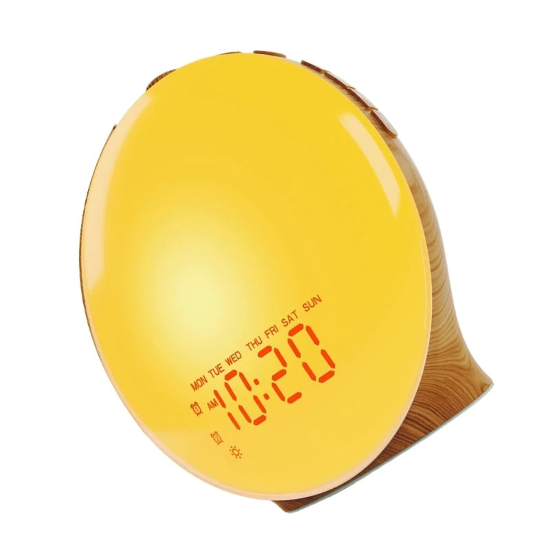Wake Up Light with Wood Grain Alarm Clock