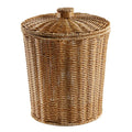 Woven Basket Trash Can Round Rattan
