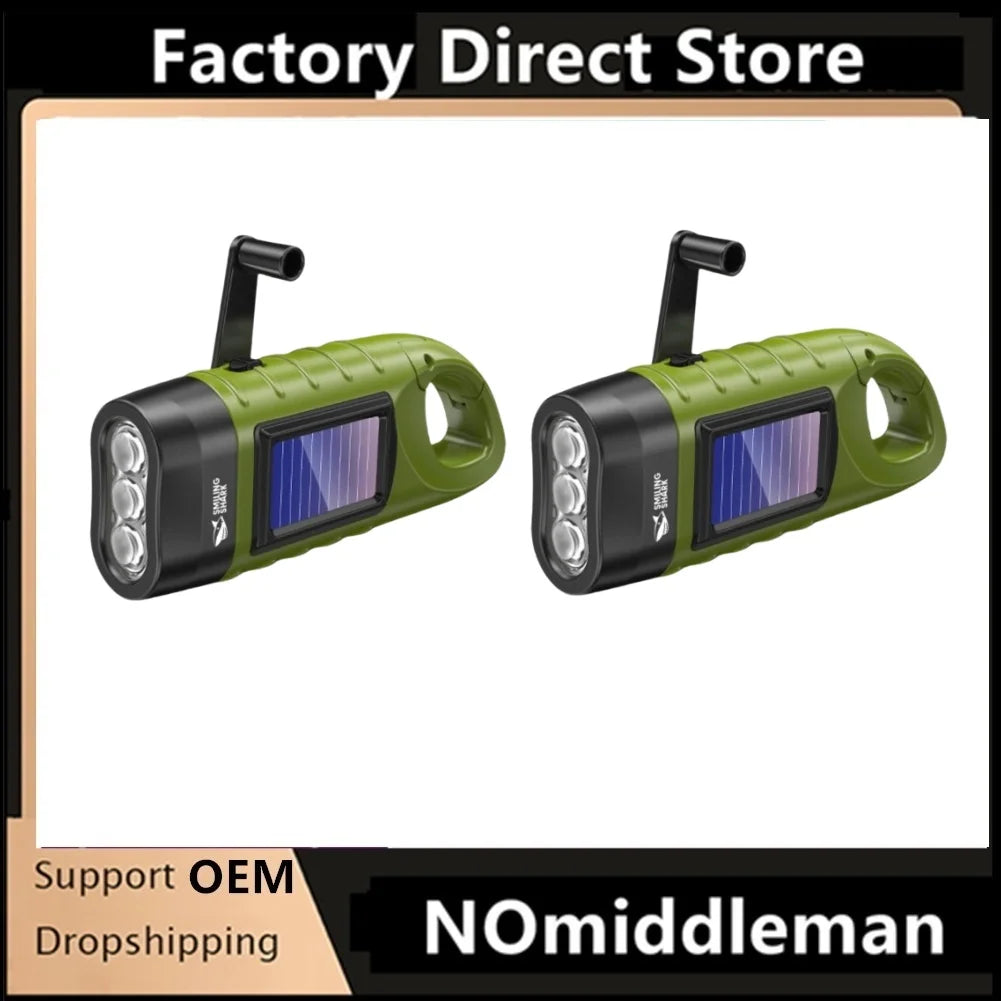 Hand Crank Solar Powered Flashlight