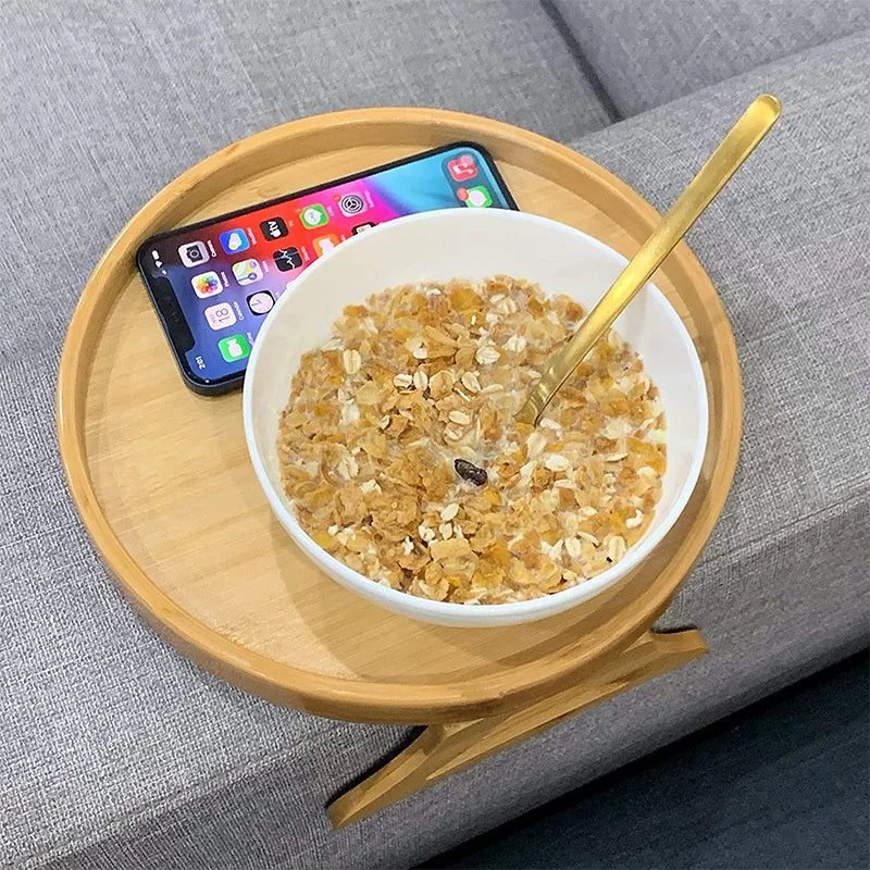 Natural Wooden Sofa Tray