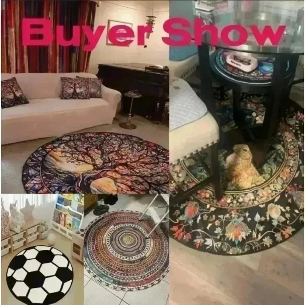 Fantasy Dragon 3D Round Carpet