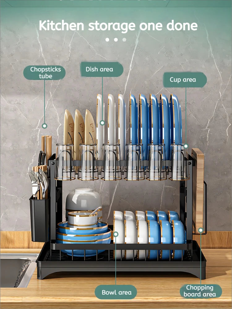 2 Tier Dish Drying Rack