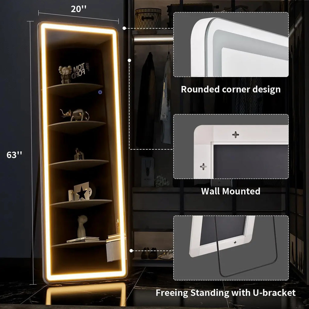 63"x20" Full Length Mirror with Lights