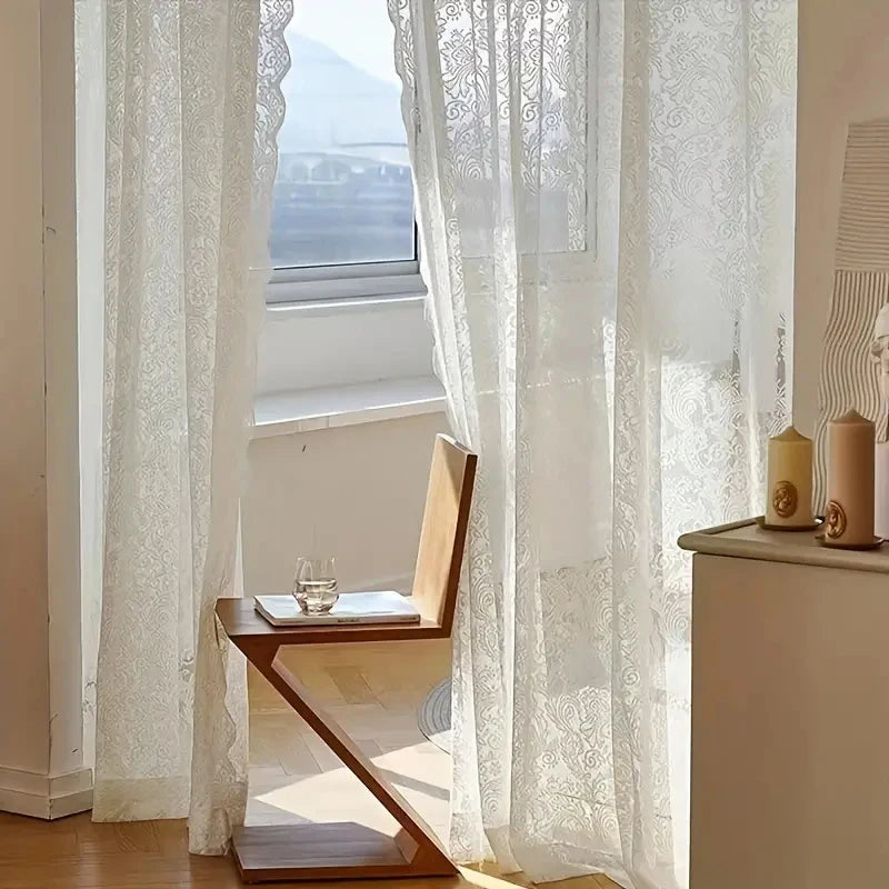 Classic Embroidered Woven Lace Window Sheer