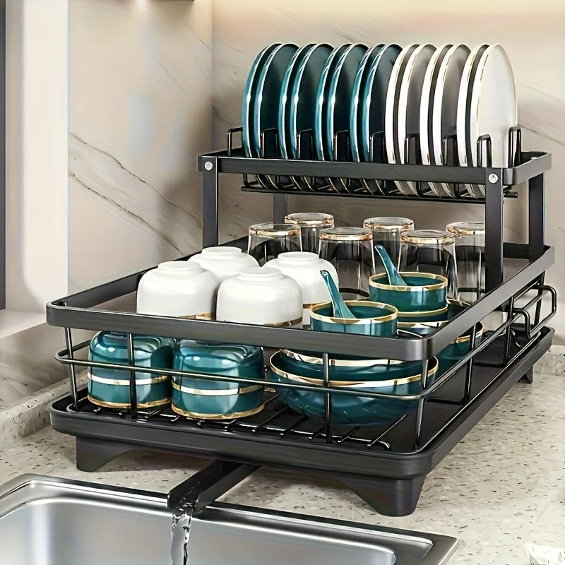 Drain Rack with Water Tray
