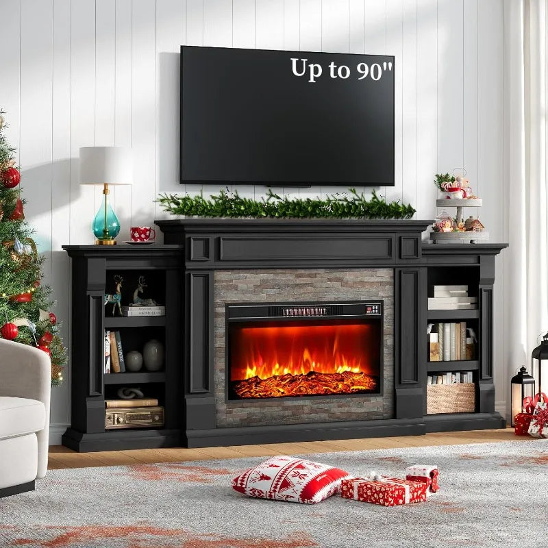 Electric Fireplace with Mantel