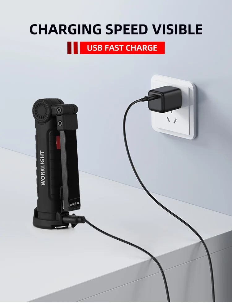 Rechargeable Flashlight  Magnet and Hook