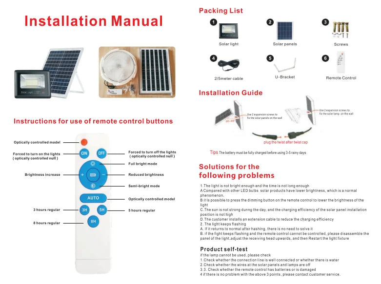Solar Flood Lights Remote Control
