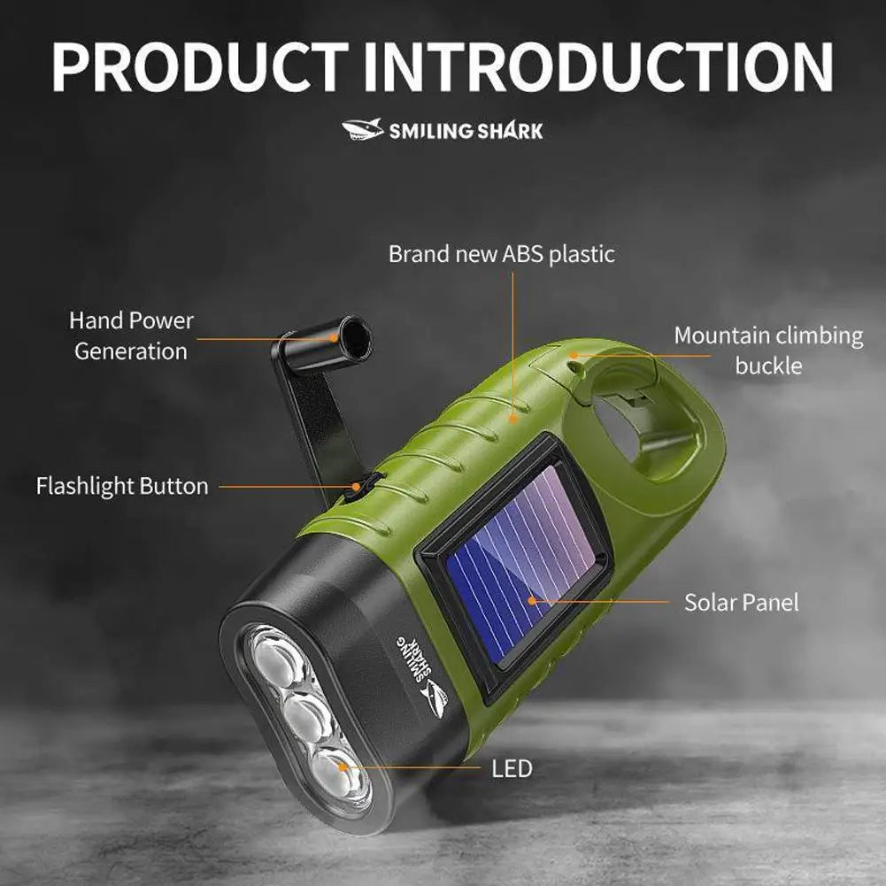 Hand Crank Solar Powered Flashlight