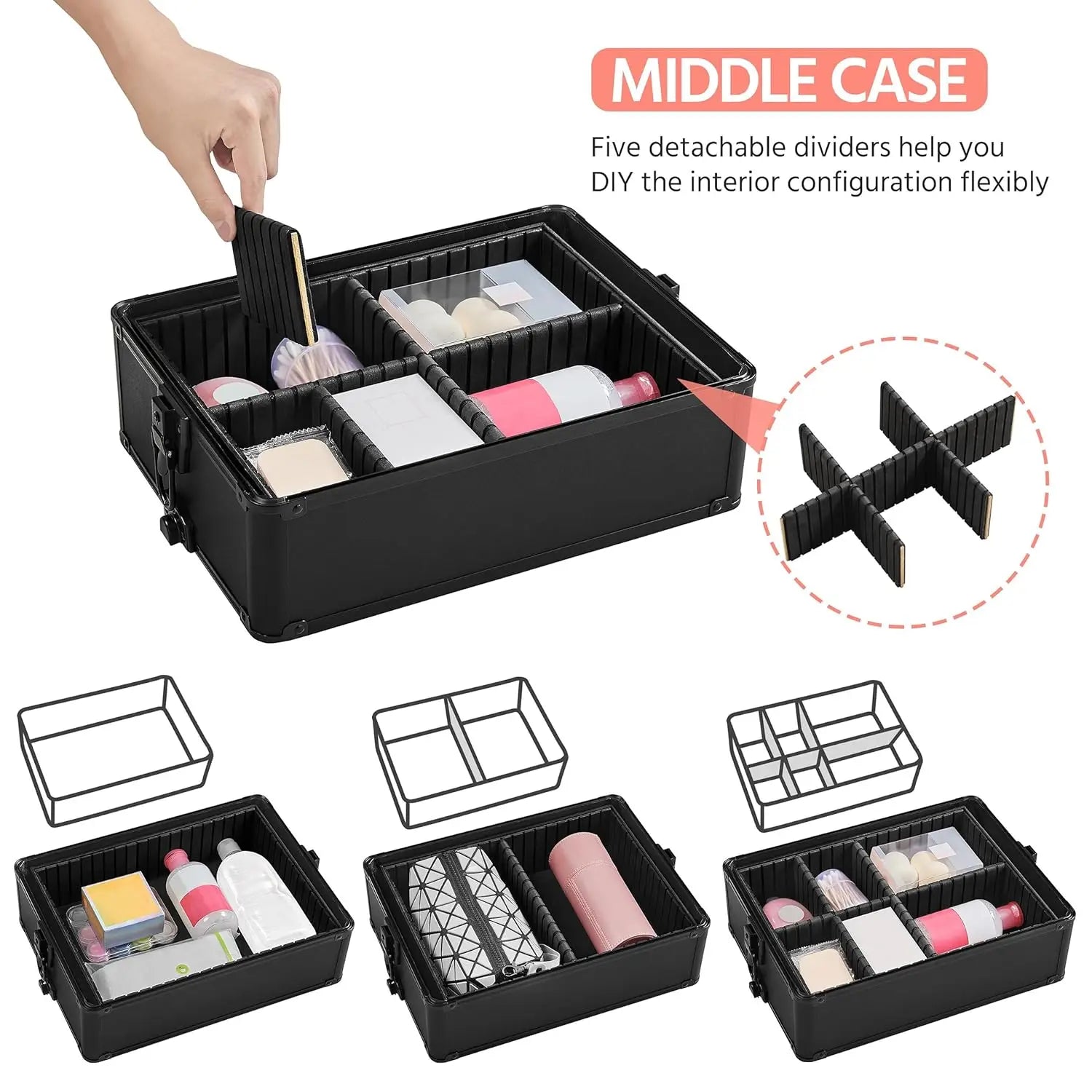 Professional 4-in-1 Rolling Makeup Case