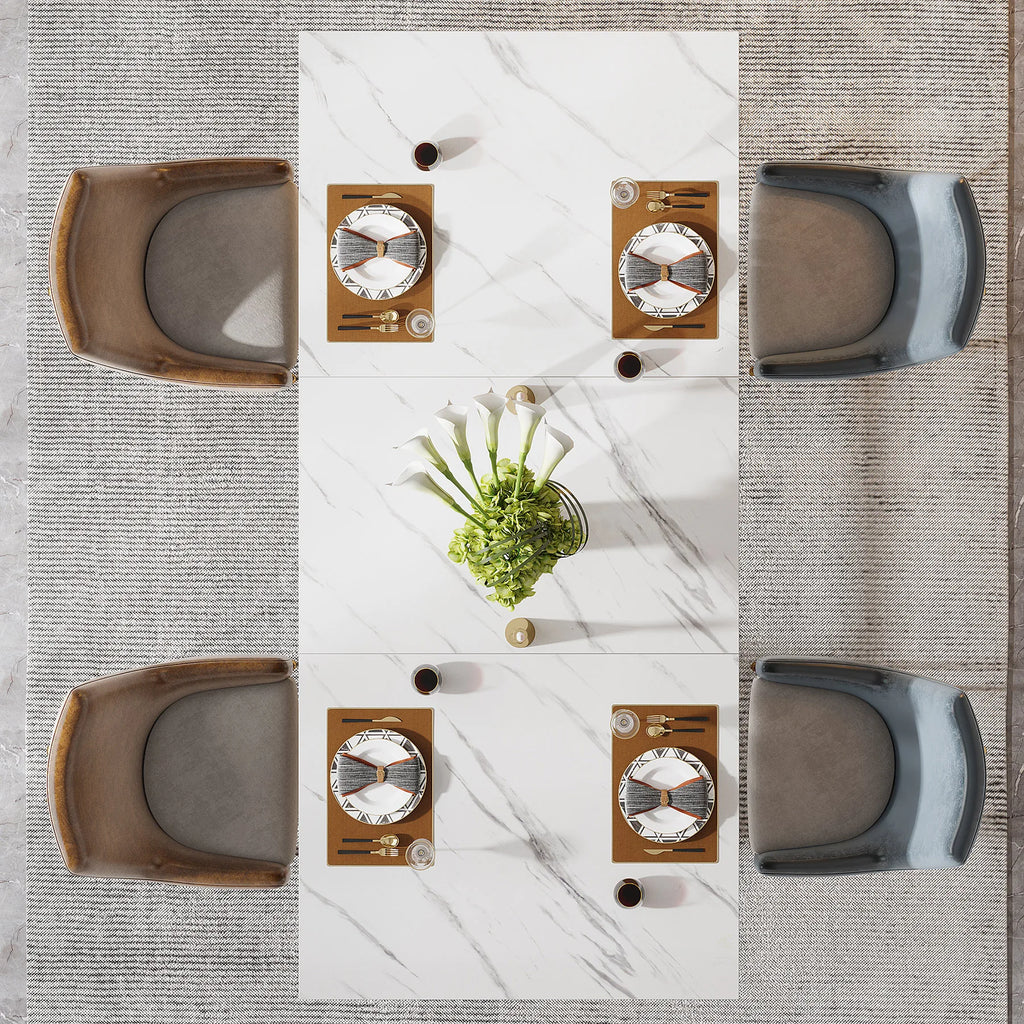 Dining Table with Faux Marble Table Top