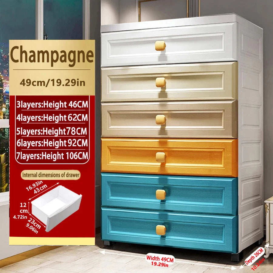 Storage Cabinet with Drawers with Wheels